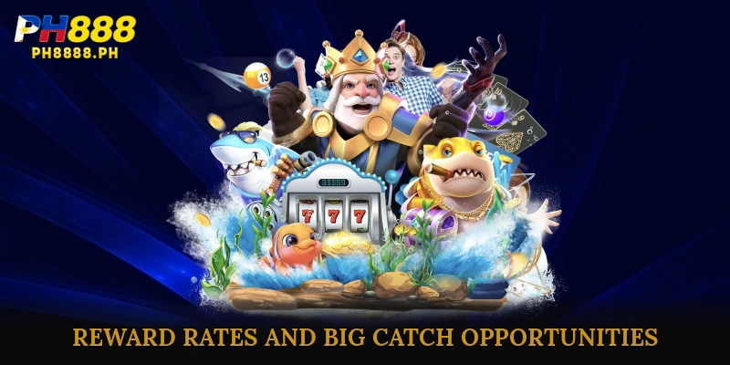 Reward Rates and Big Catch Opportunities in Fish Shooting Arena