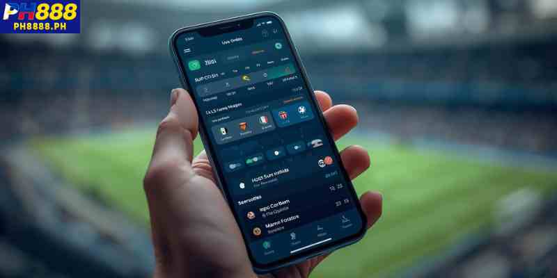 sports betting app with live odds on a mobile device